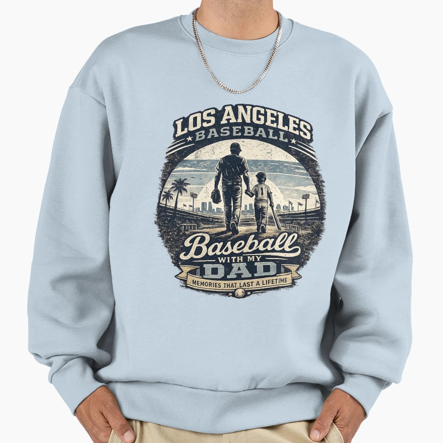 Los Angeles Baseball My Dad Blue T-Shirt - Custom Art Print for Adults - T-Shirt, Sweatshirt, Hoodie