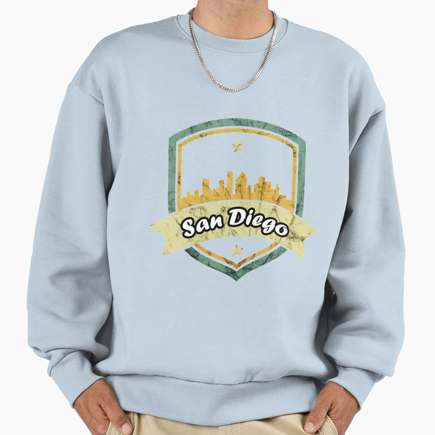 San Diego Skyline Emblem City Sweatshirt - Streetwear Style Unisex - T-Shirt, Sweatshirt, Hoodie