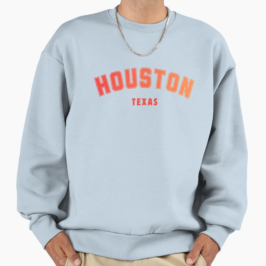 Houston Texas Gradient Typography Sweatshirt - Streetwear Style Men Women - T-Shirt, Sweatshirt, Hoodie