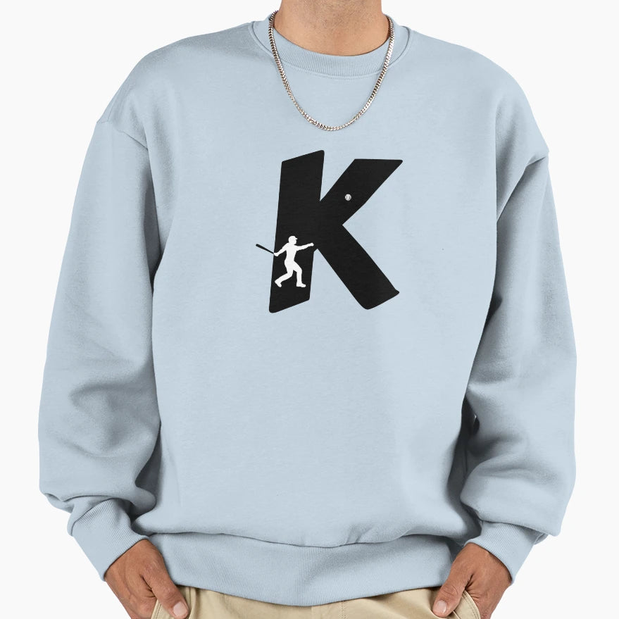 Personalized Baseball Initial K Sweatshirt - Aesthetic Graphic Men Women - T-Shirt, Sweatshirt, Hoodie