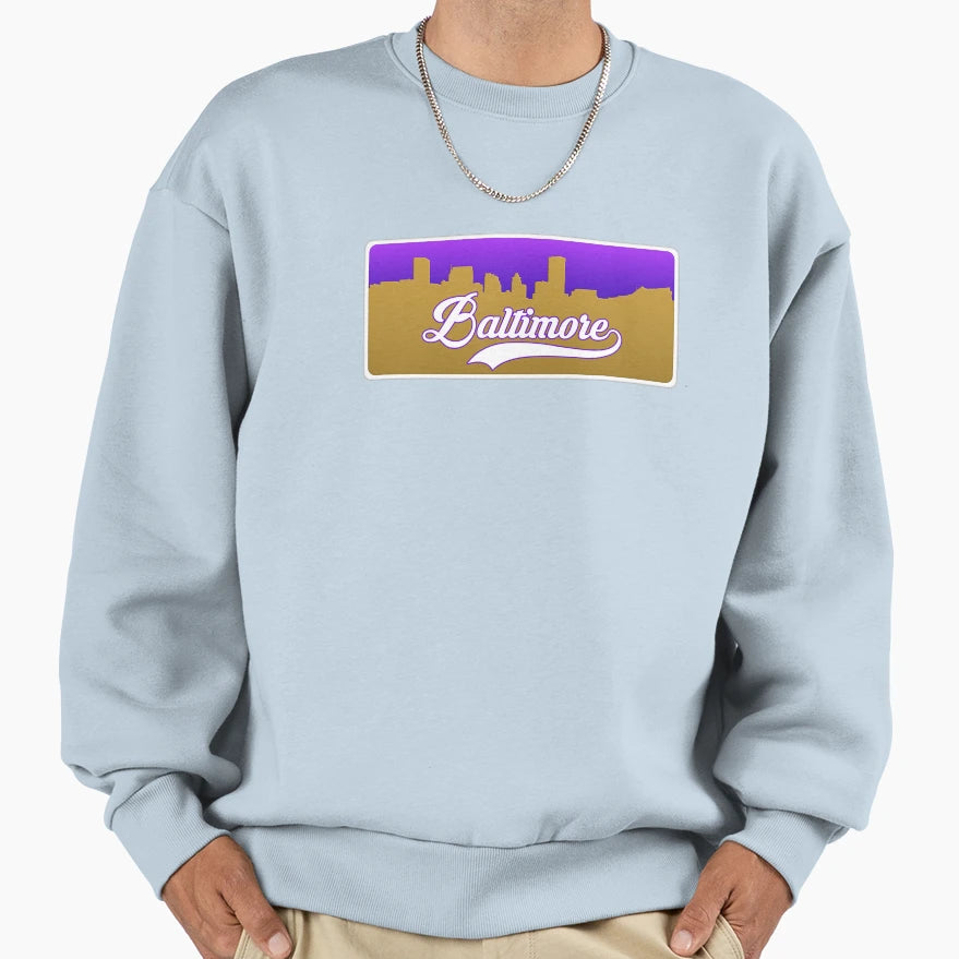 Baltimore Football Skyline Sweatshirt - Trendy Graphic for Adults - T-Shirt, Sweatshirt, Hoodie
