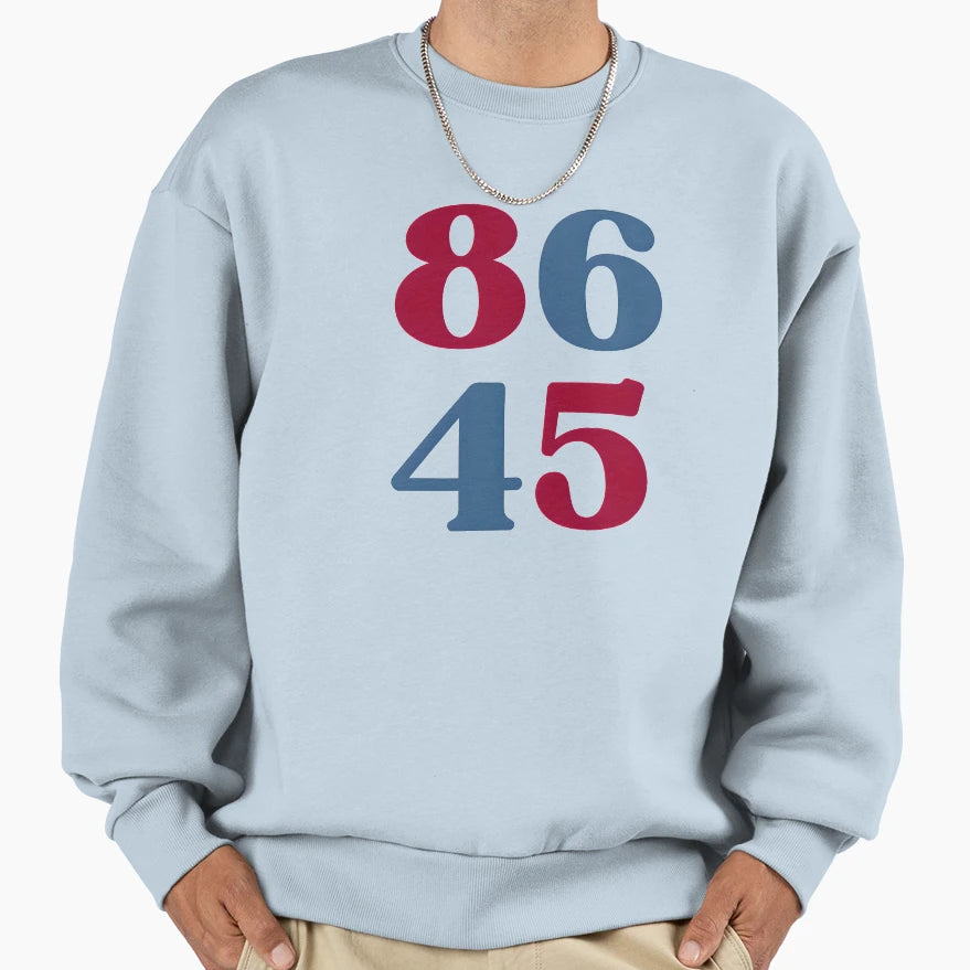 Anti Trump 2024 Bumper 86 45 Sweatshirt - Minimalist Print for Adults - T-Shirt, Sweatshirt, Hoodie