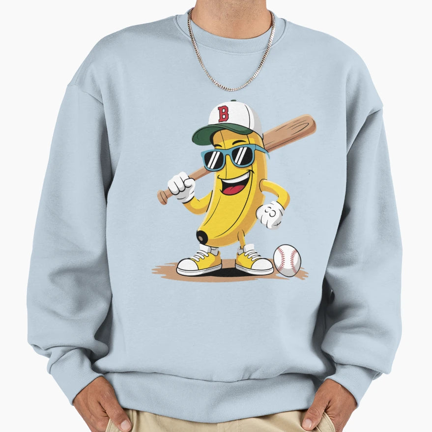 Banana Graphics Baseball Sweatshirt - Aesthetic Graphic for Adults - T-Shirt, Sweatshirt, Hoodie