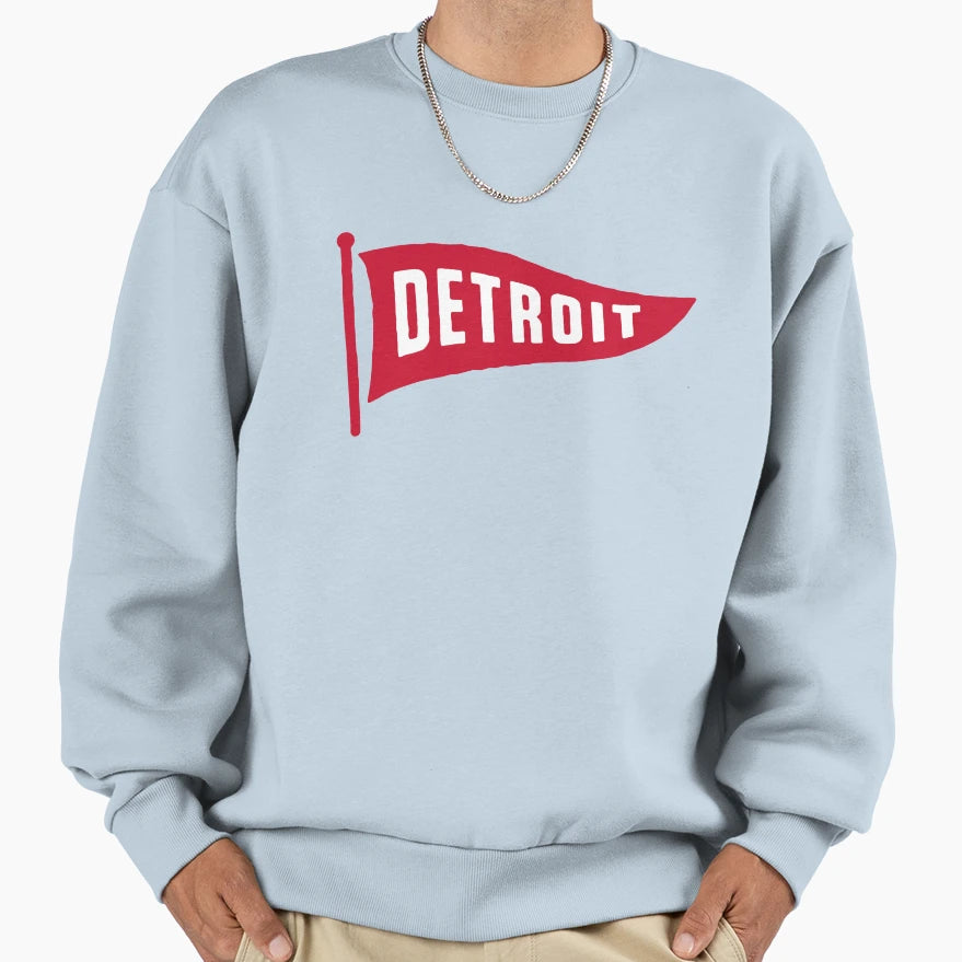 Detroit Pennant Sweatshirt - Graphic Print Unisex - T-Shirt, Sweatshirt, Hoodie