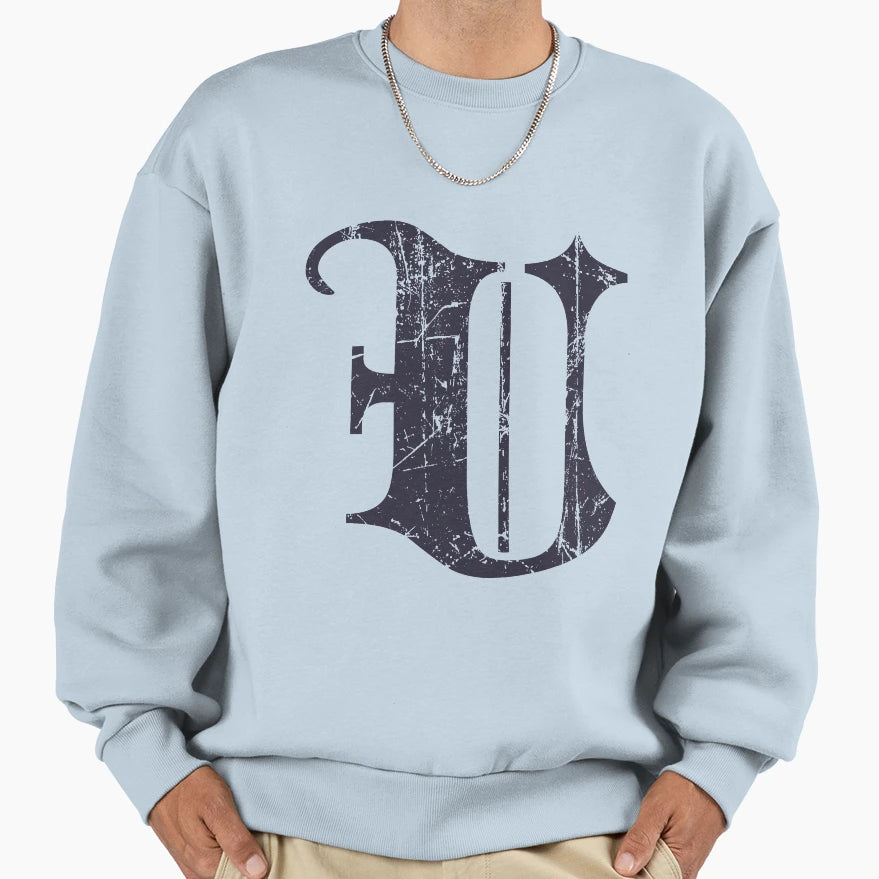 Dark Grunge Monogram Letter U Sweatshirt - Minimalist Print Men Women - T-Shirt, Sweatshirt, Hoodie