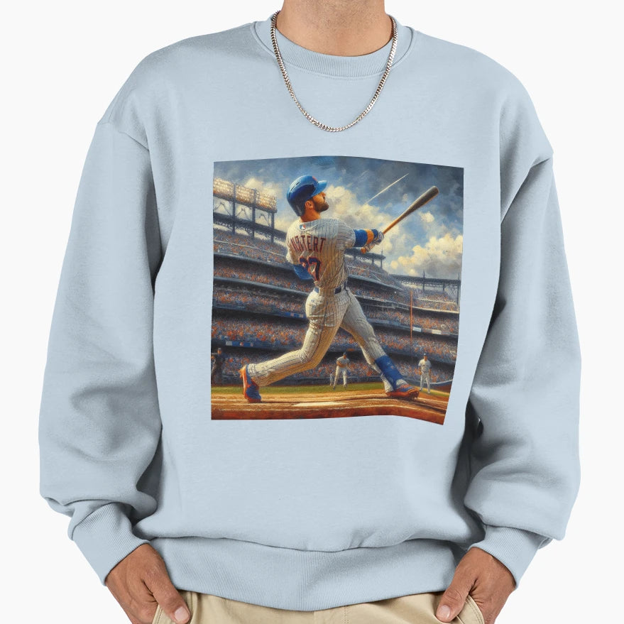 Baseball Hitting Home Run Sweatshirt - Casual Everyday Wear Unisex - T-Shirt, Sweatshirt, Hoodie