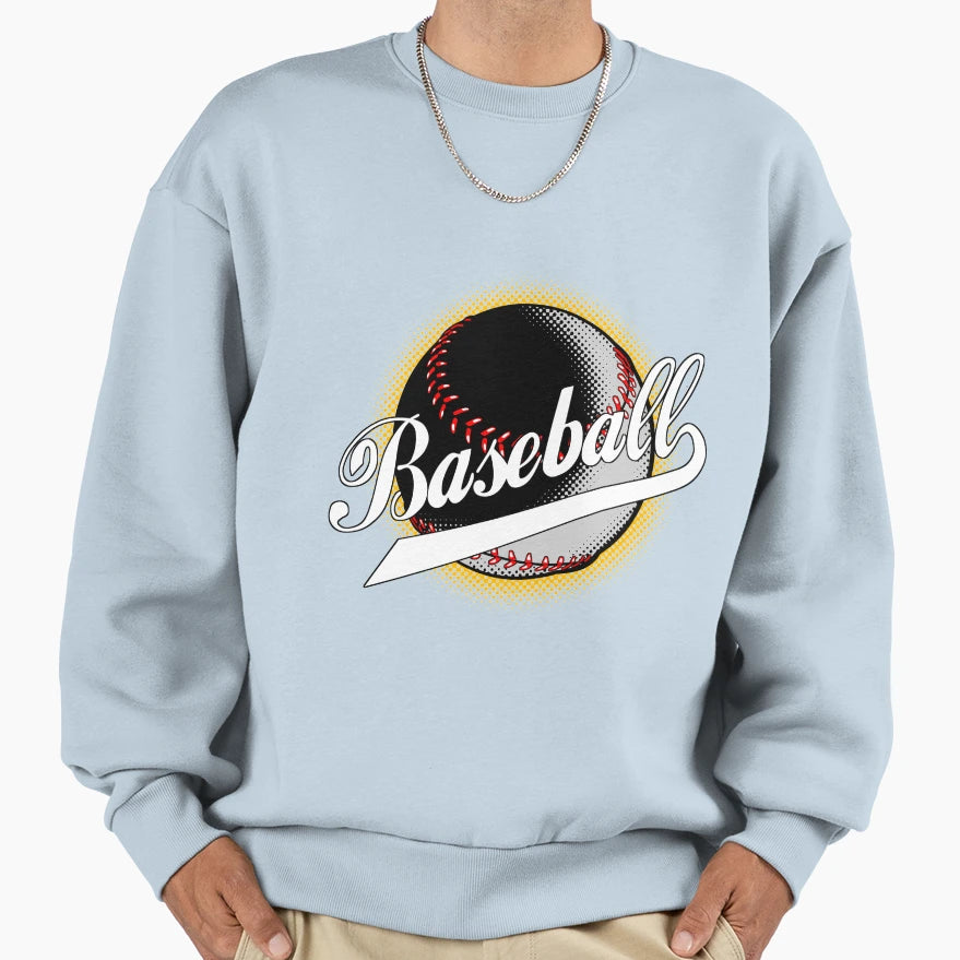 Baseball White Sweatshirt - Unique Graphic Unisex - T-Shirt, Sweatshirt, Hoodie
