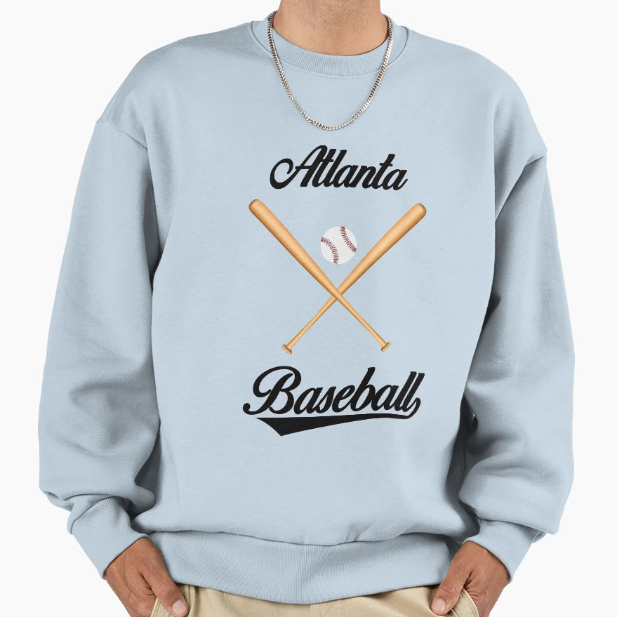 Atlanta Baseball And T-Shirt - Custom Art Print Unisex - T-Shirt, Sweatshirt, Hoodie