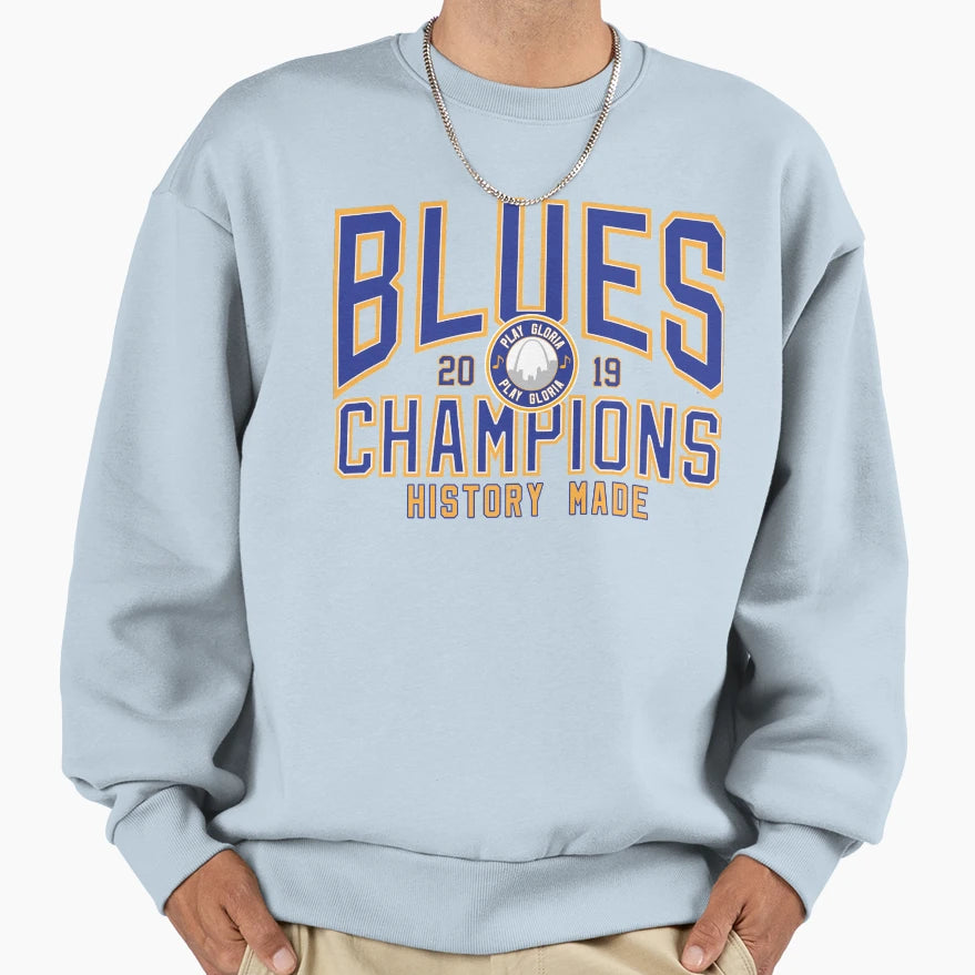 Blues Champions Sweatshirt - Aesthetic Graphic for Adults - T-Shirt, Sweatshirt, Hoodie