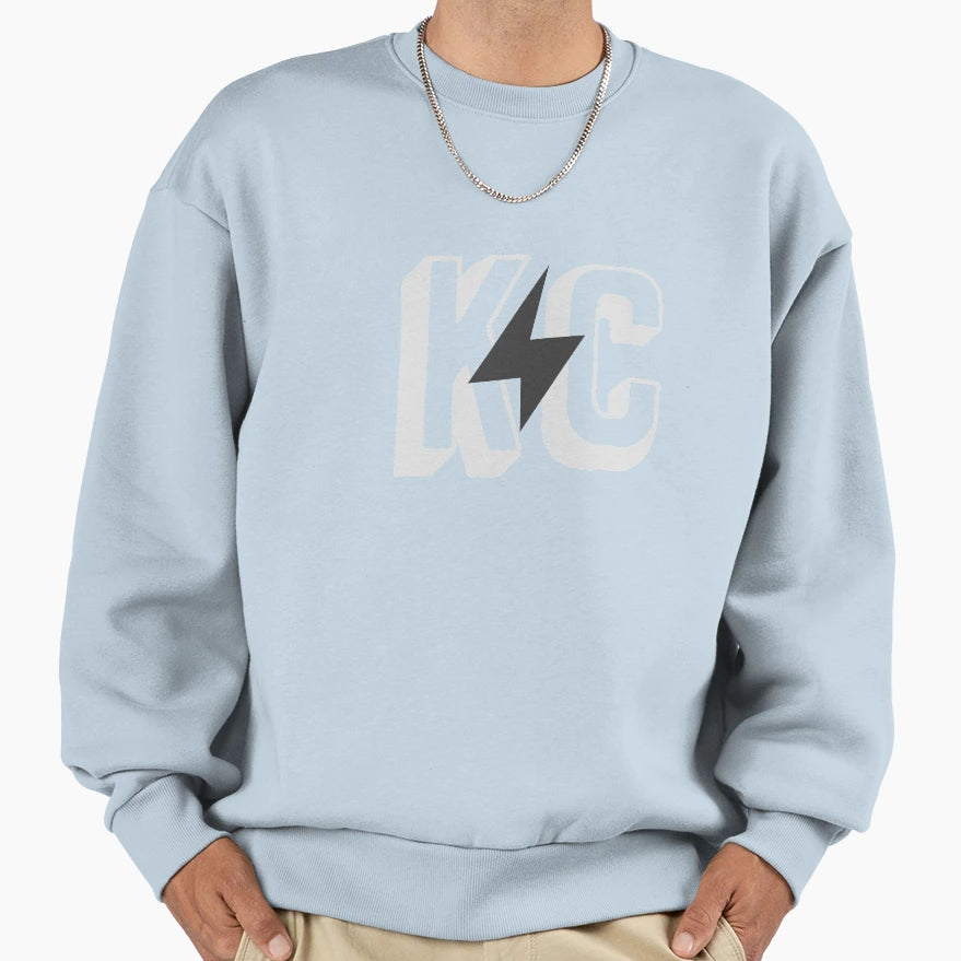 Kc Lightning Light Grey Sweatshirt - Fun Novelty Design Unisex - T-Shirt, Sweatshirt, Hoodie