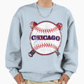 Chicago American Baseball Destressed Sweatshirt - Graphic Print Unisex - T-Shirt, Sweatshirt, Hoodie