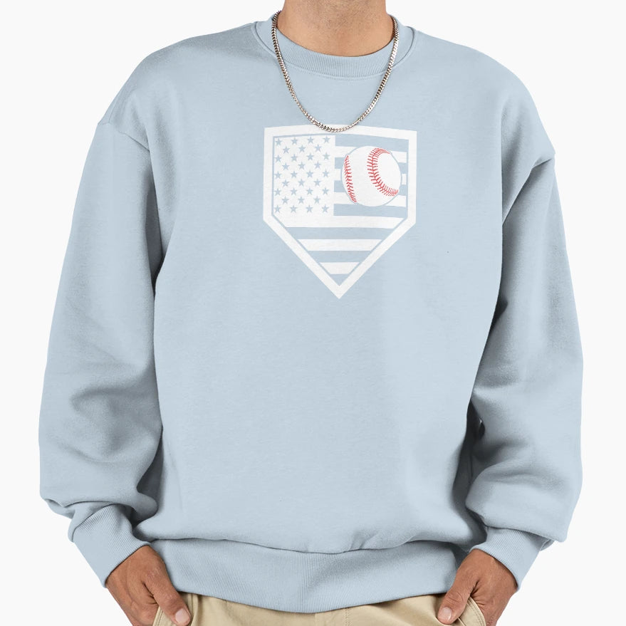 Baseball Diamond Flag Sweatshirt - Graphic Print Unisex - T-Shirt, Sweatshirt, Hoodie