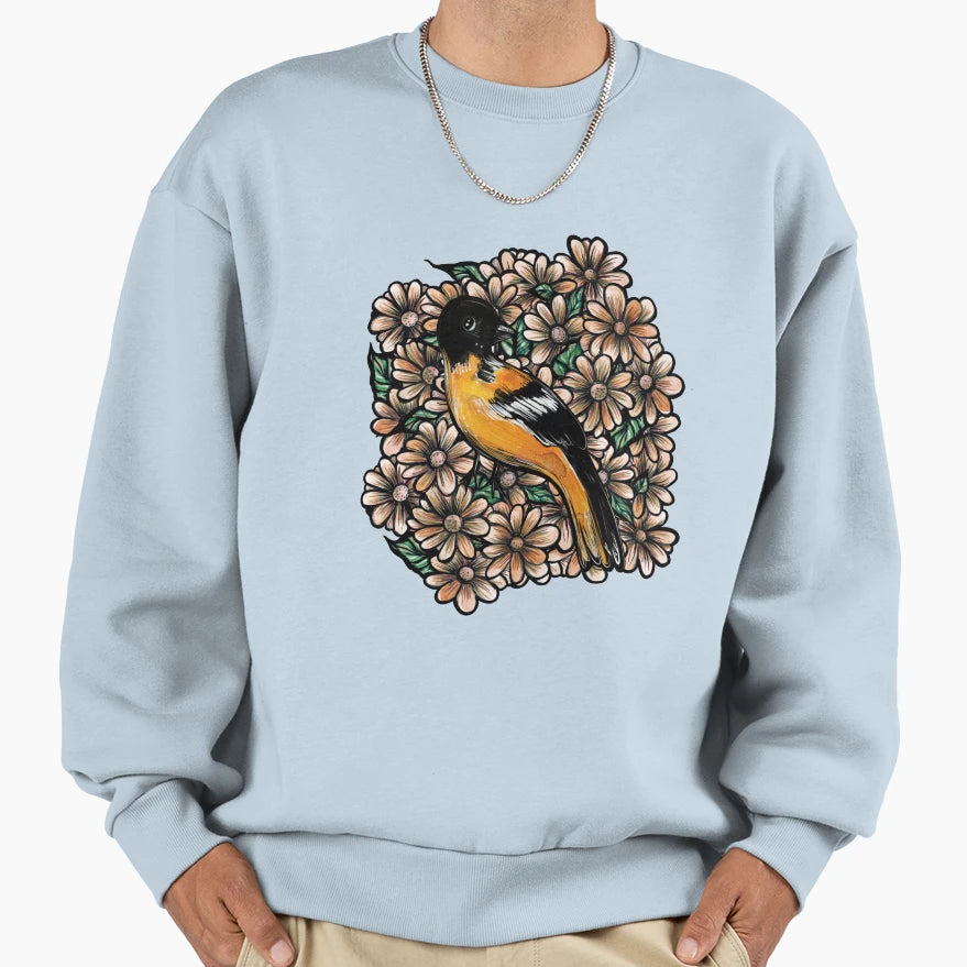 Oriole Art Bird Nerd Designs Sweatshirt - Custom Art Print for Adults - T-Shirt, Sweatshirt, Hoodie