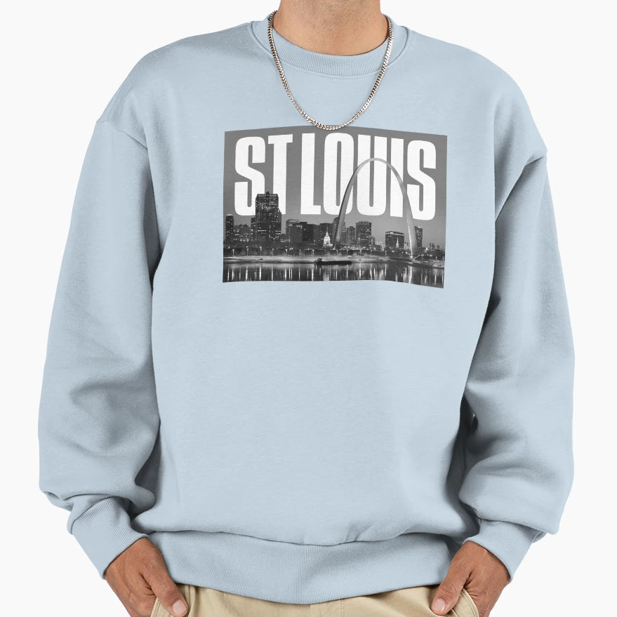 St Louis Cityscape Sweatshirt - Trendy Graphic for Adults - T-Shirt, Sweatshirt, Hoodie