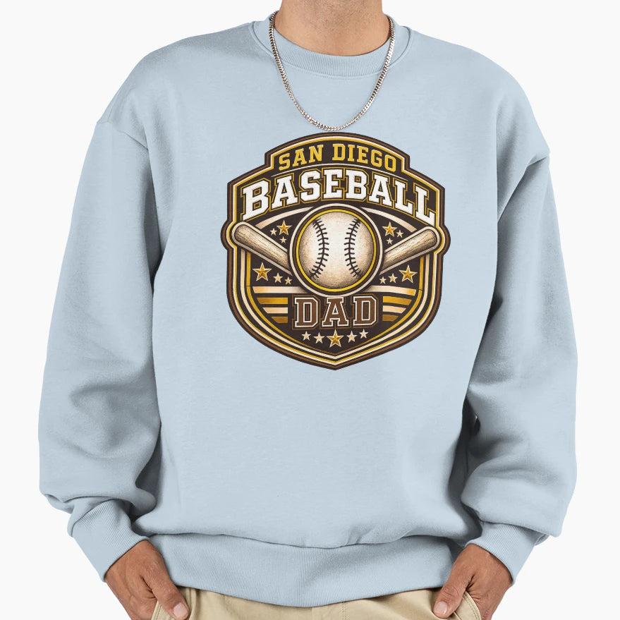 San Diego Baseball Dad Brown Gold T-Shirt - Streetwear Style for Adults - T-Shirt, Sweatshirt, Hoodie