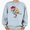 Cowboy Dinosaur T Rex Ai Original Art Sweatshirt - Unique Graphic Men Women - T-Shirt, Sweatshirt, Hoodie