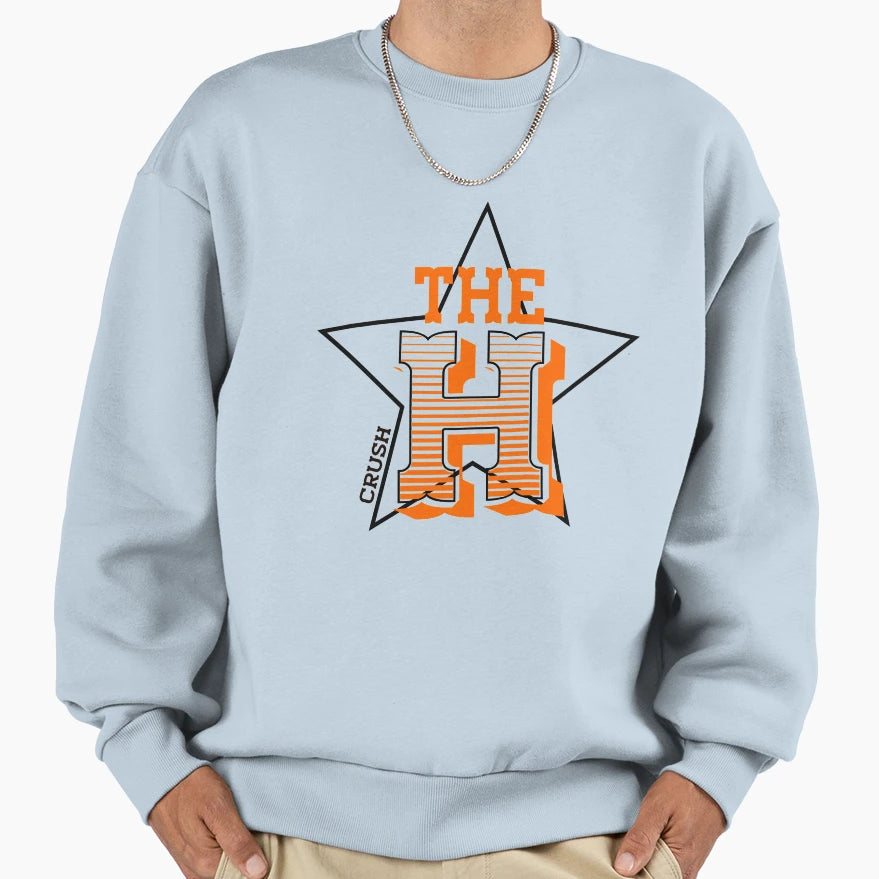 H Orange Houston Texas Star Crush Sweatshirt - Custom Art Print Men Women - T-Shirt, Sweatshirt, Hoodie