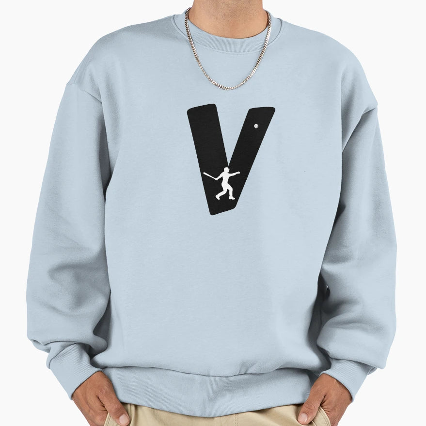 Personalized Baseball Initial V Sweatshirt - Graphic Print Men Women - T-Shirt, Sweatshirt, Hoodie