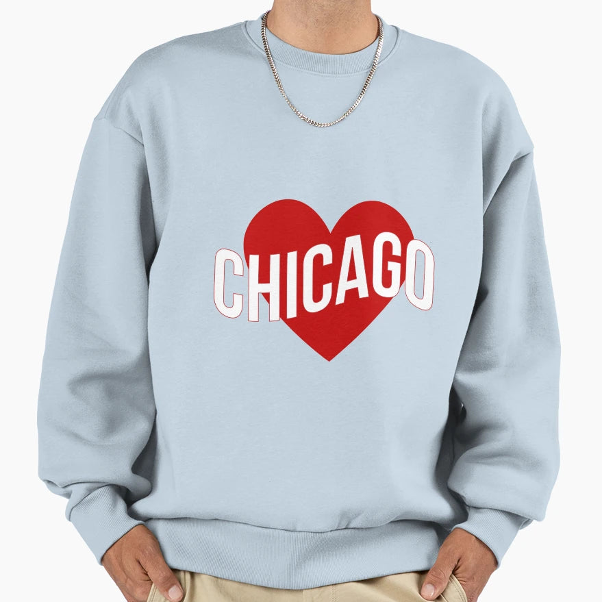 Chicago Heart Sweatshirt - Trendy Graphic Unisex - T-Shirt, Sweatshirt, Hoodie