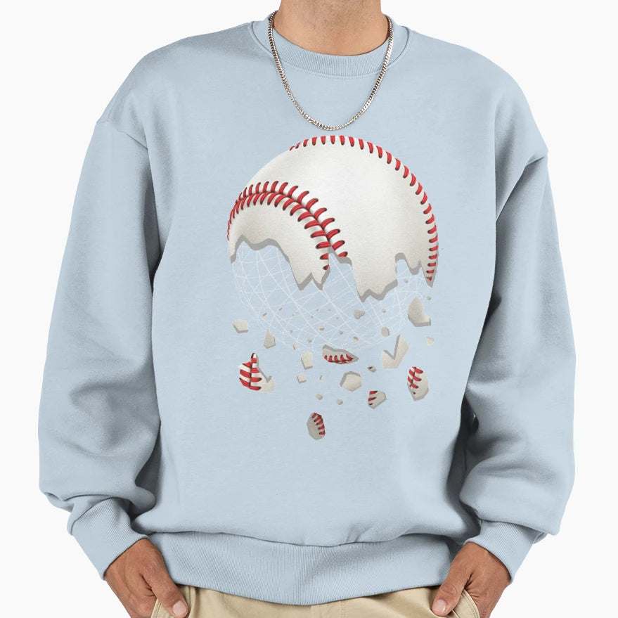 Shattered Baseball Sweatshirt - Fun Novelty Design Men Women - T-Shirt, Sweatshirt, Hoodie