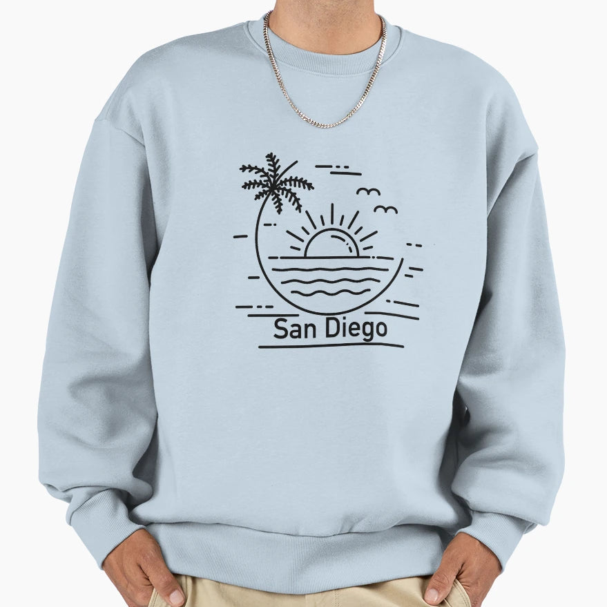 San Diego California Sunset Sweatshirt - Casual Everyday Wear Men Women - T-Shirt, Sweatshirt, Hoodie