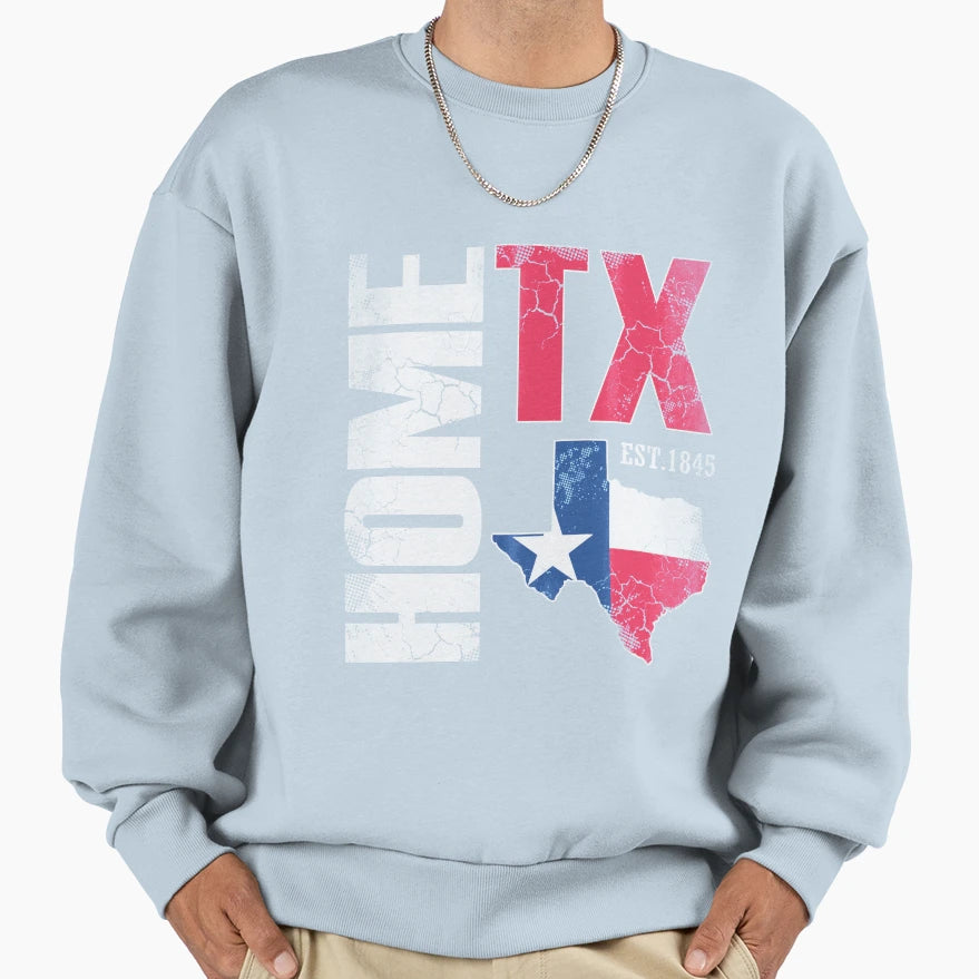 Texas Home Est 1845 Sweatshirt - Custom Art Print Men Women - T-Shirt, Sweatshirt, Hoodie
