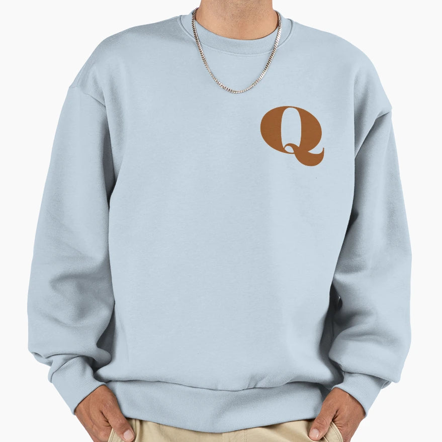 Letter Q Sweatshirt - Trendy Graphic for Adults - T-Shirt, Sweatshirt, Hoodie