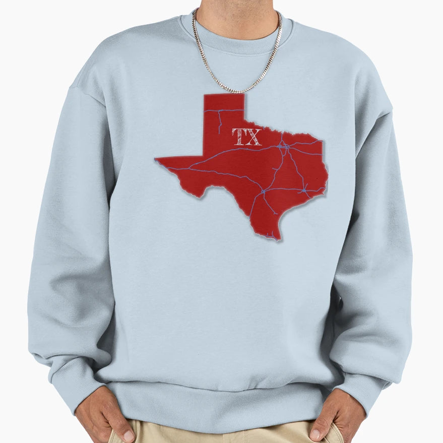 Texas Interstates Sweatshirt - Custom Art Print for Adults - T-Shirt, Sweatshirt, Hoodie