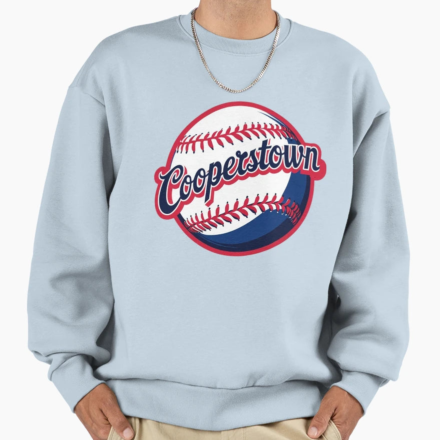 Cooperstown Baseball Sweatshirt - Minimalist Print for Adults - T-Shirt, Sweatshirt, Hoodie