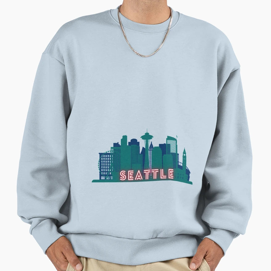 Seattle Skyline Sweatshirt - Fun Novelty Design Men Women - T-Shirt, Sweatshirt, Hoodie