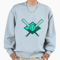 Crossed Baseball Bats Sweatshirt - Aesthetic Graphic Men Women - T-Shirt, Sweatshirt, Hoodie