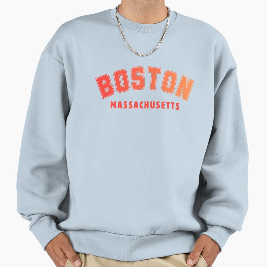 Boston Massachusetts Gradient Sweatshirt - Aesthetic Graphic for Adults - T-Shirt, Sweatshirt, Hoodie