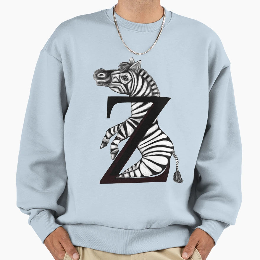 Z Zebra Sweatshirt - Trendy Graphic Men Women - T-Shirt, Sweatshirt, Hoodie