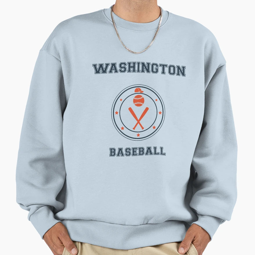 Washington Baseball Sweatshirt - Casual Everyday Wear Men Women - T-Shirt, Sweatshirt, Hoodie
