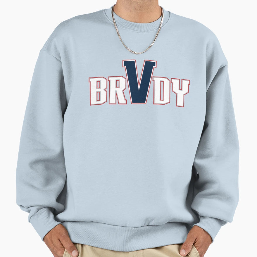 Brvdy White Navy Sweatshirt - Custom Art Print for Adults - T-Shirt, Sweatshirt, Hoodie