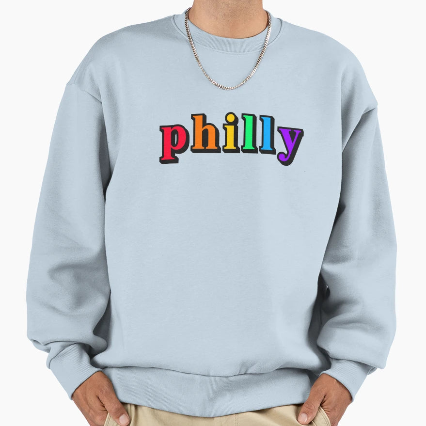 Philly Rainbow Sweatshirt - Unique Graphic for Adults - T-Shirt, Sweatshirt, Hoodie