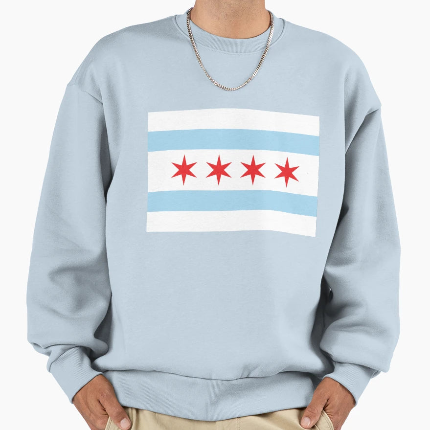 Chicago Flag Sweatshirt - Minimalist Print Unisex - T-Shirt, Sweatshirt, Hoodie