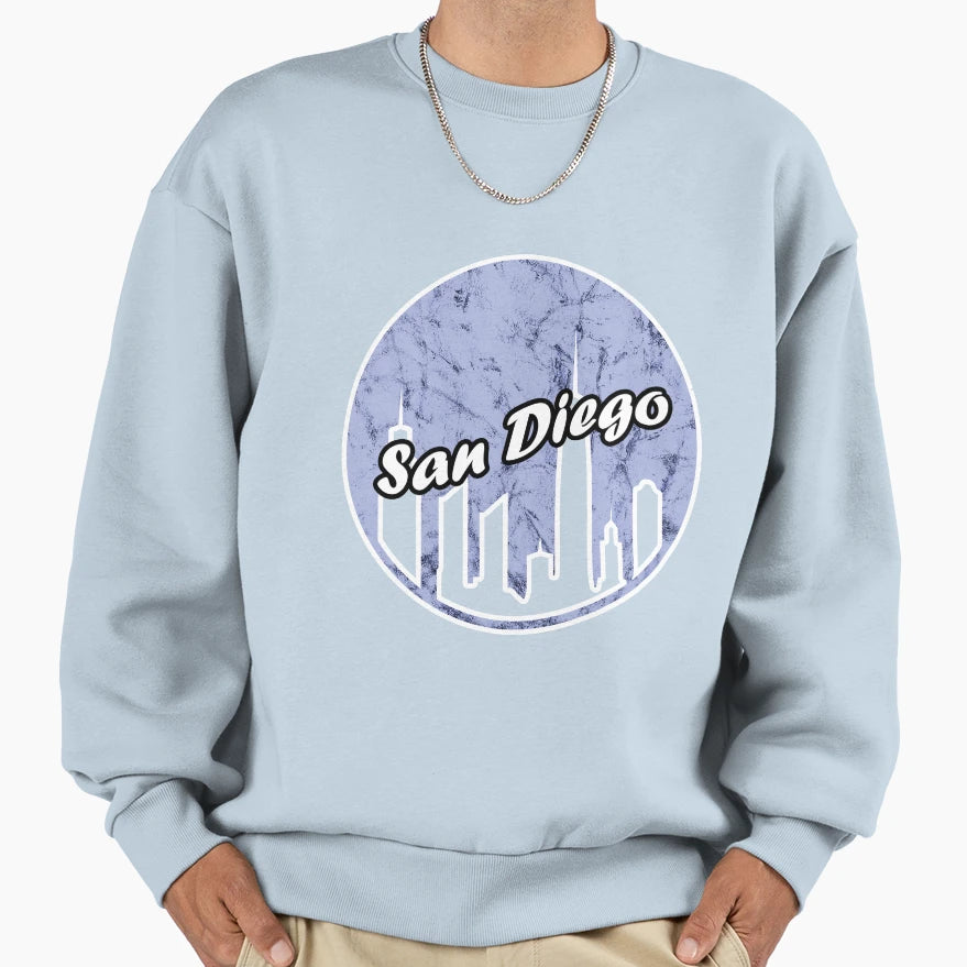 San Diego Skyline Emblem City Sweatshirt - Aesthetic Graphic Men Women - T-Shirt, Sweatshirt, Hoodie