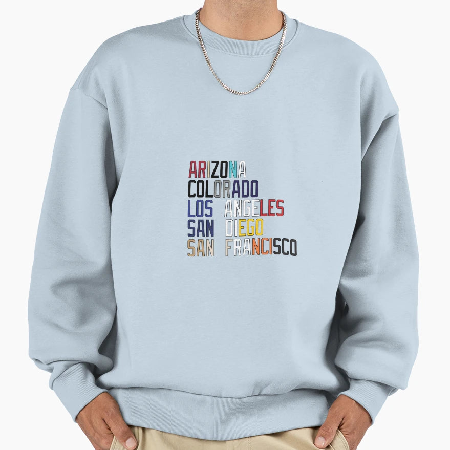 Nl West Team Colors And Locations Sweatshirt - Unique Graphic Men Women - T-Shirt, Sweatshirt, Hoodie