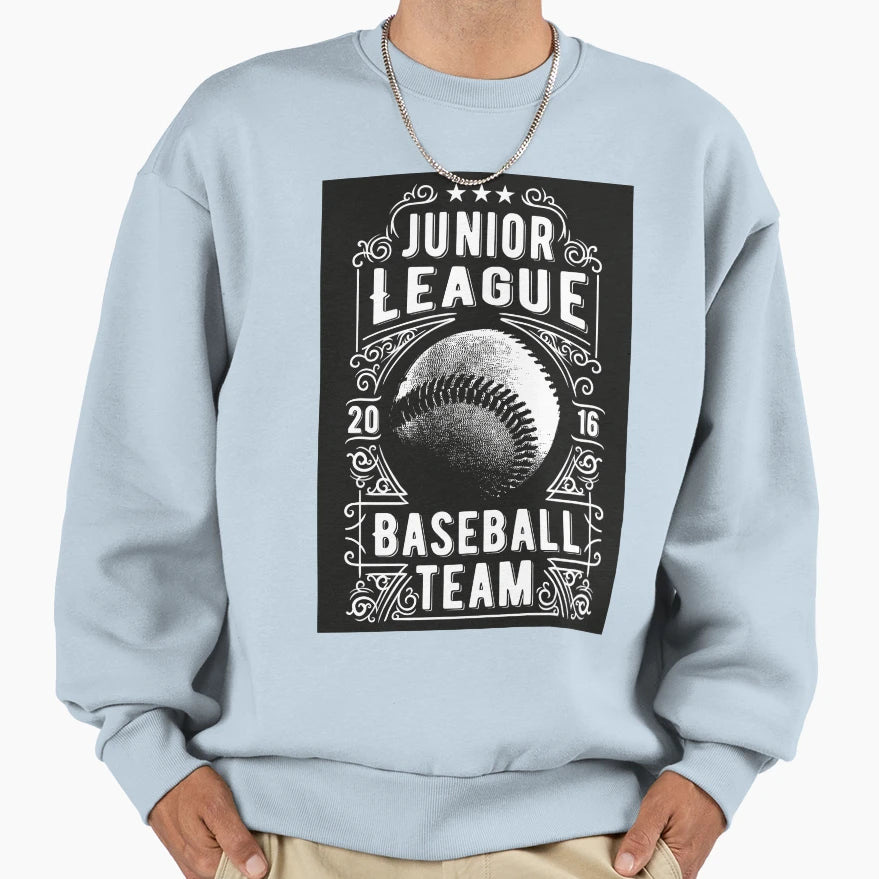Junior League Baseball Team Sweatshirt - Fun Novelty Design Unisex - T-Shirt, Sweatshirt, Hoodie