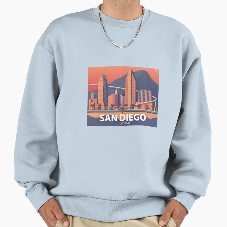 San Diego City Rectangle Sweatshirt - Aesthetic Graphic Men Women - T-Shirt, Sweatshirt, Hoodie