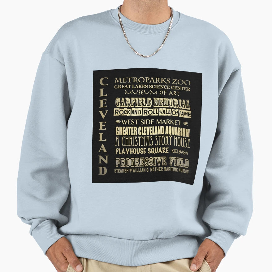 Cleveland Ohio Famous Landmarks Sweatshirt - Minimalist Print Men Women - T-Shirt, Sweatshirt, Hoodie
