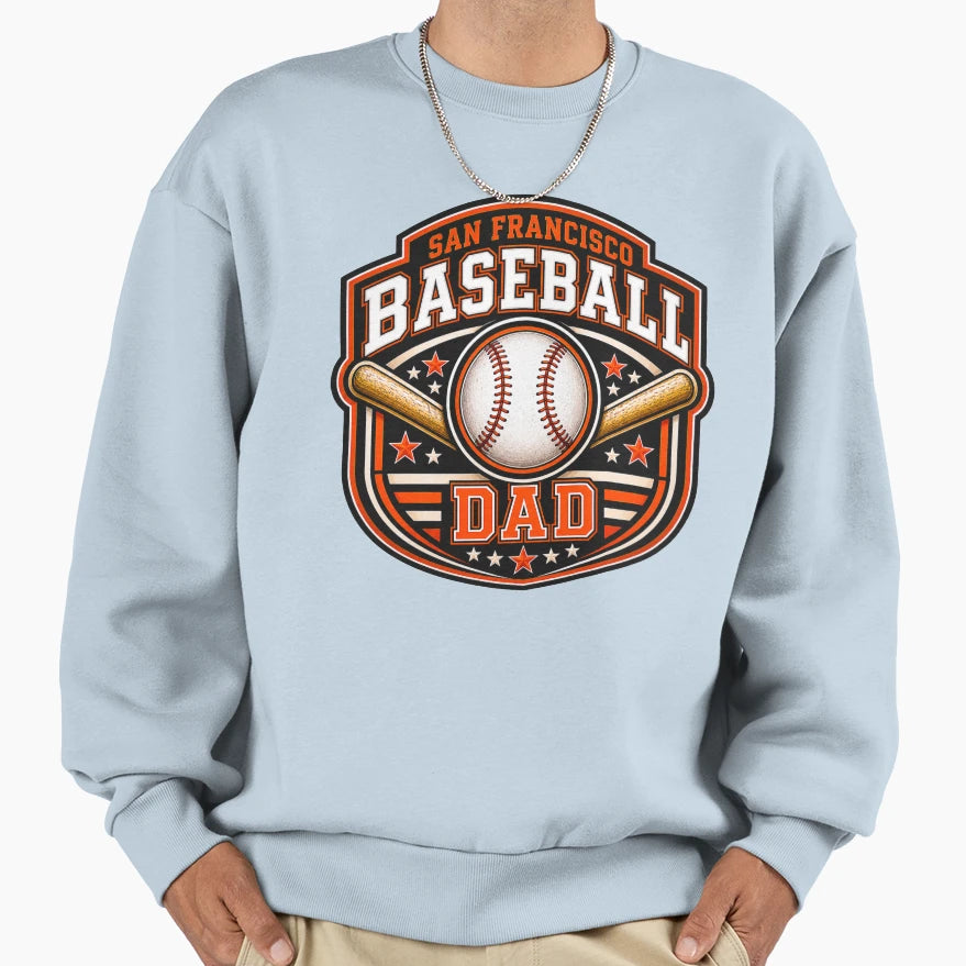 San Francisco Baseball Dad Orange T-Shirt - Fun Novelty Design Men Women - T-Shirt, Sweatshirt, Hoodie