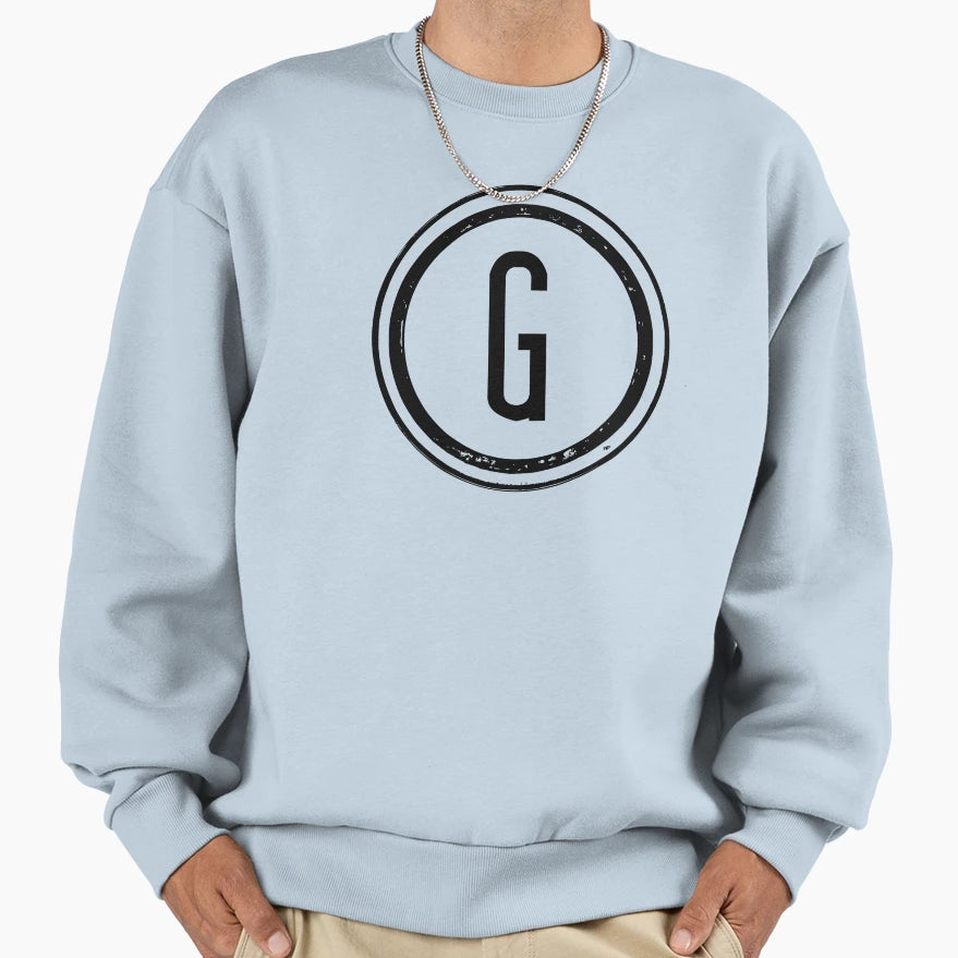 Letter G Stamp Sweatshirt - Aesthetic Graphic for Adults - T-Shirt, Sweatshirt, Hoodie