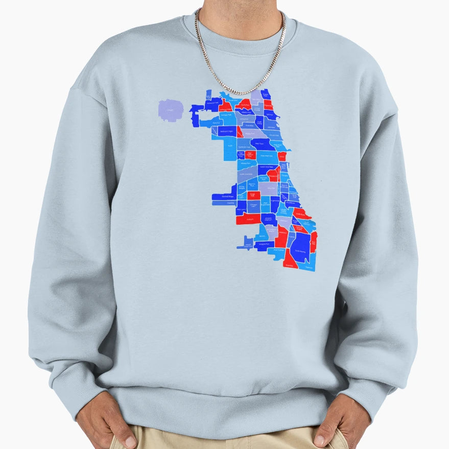 Red Blue Chi Town Sweatshirt - Minimalist Print Men Women - T-Shirt, Sweatshirt, Hoodie