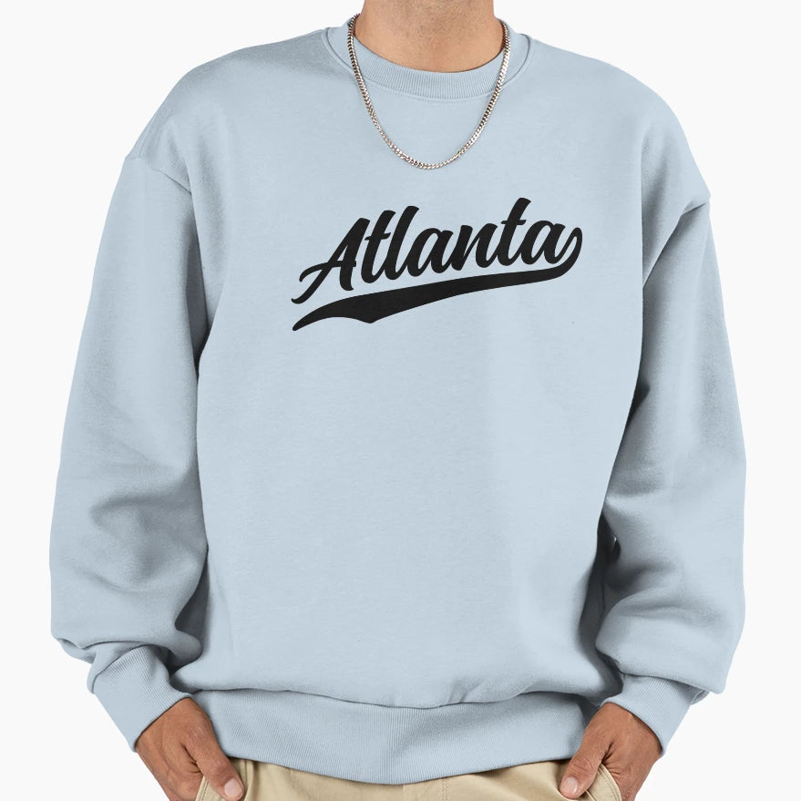 Atlanta Cursive Script Sports Sweatshirt - Unique Graphic Unisex - T-Shirt, Sweatshirt, Hoodie
