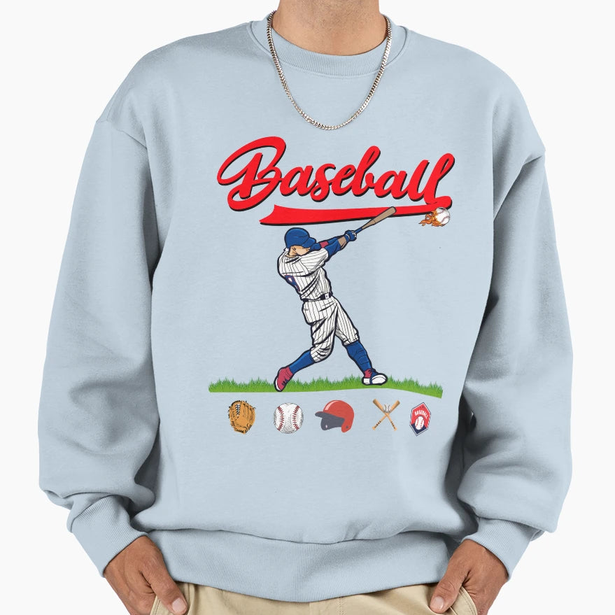 Baseball Player Sweatshirt - Custom Art Print for Adults - T-Shirt, Sweatshirt, Hoodie