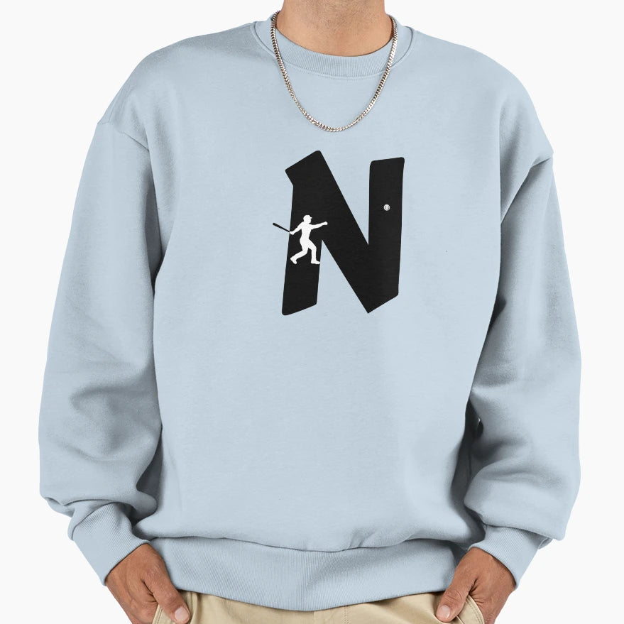 Personalized Baseball Initial N Sweatshirt - Novelty Apparel for Adults - T-Shirt, Sweatshirt, Hoodie