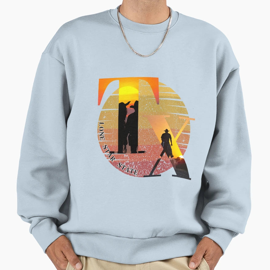 Texas Lone Star State Sweatshirt - Custom Art Print Men Women - T-Shirt, Sweatshirt, Hoodie