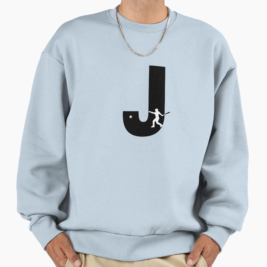 Personalized Baseball Initial J Sweatshirt - Custom Art Print Men Women - T-Shirt, Sweatshirt, Hoodie